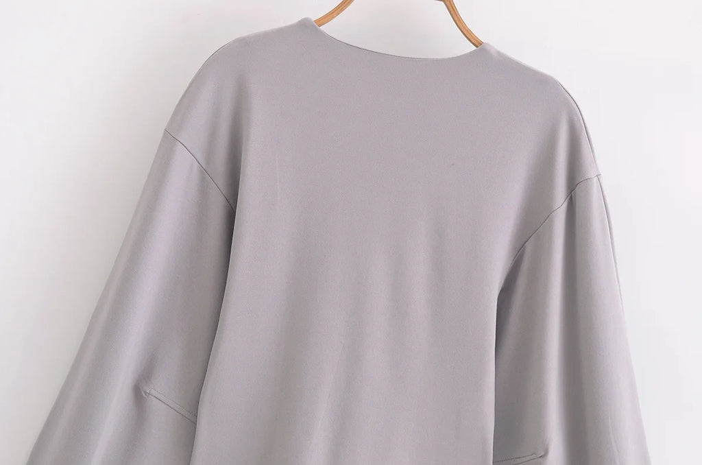 Ensemble 2 pièces femme hiver – Haut à manches longues et pantalon extensible chic en tissu double face