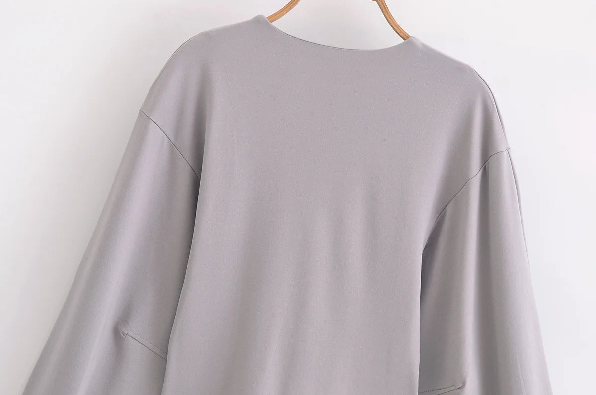 Ensemble 2 pièces femme hiver – Haut à manches longues et pantalon extensible chic en tissu double face