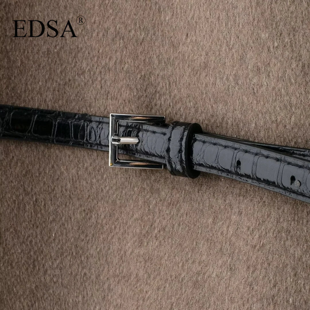 EDSA – Manteau léger pour femme, col V, manches longues, parfait pour sorties et trajets