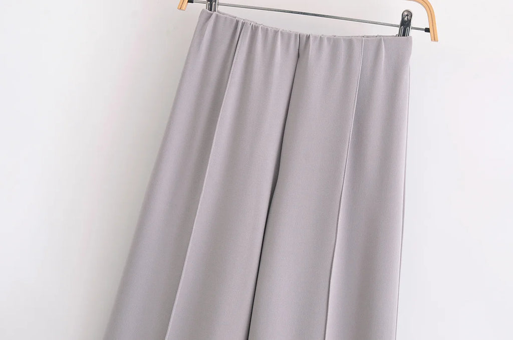 Ensemble 2 pièces femme hiver – Haut à manches longues et pantalon extensible chic en tissu double face