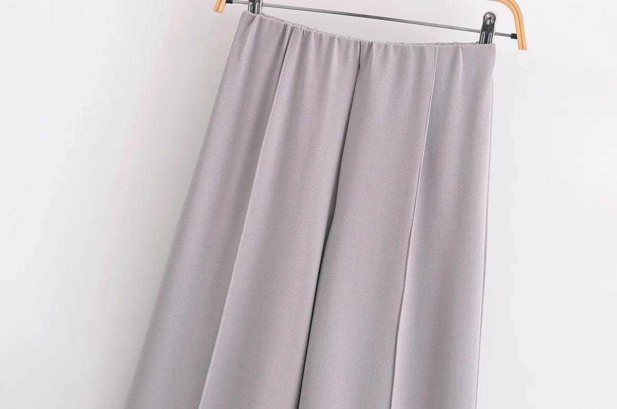 Ensemble 2 pièces femme hiver – Haut à manches longues et pantalon extensible chic en tissu double face