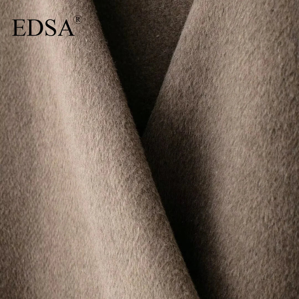EDSA – Manteau léger pour femme, col V, manches longues, parfait pour sorties et trajets