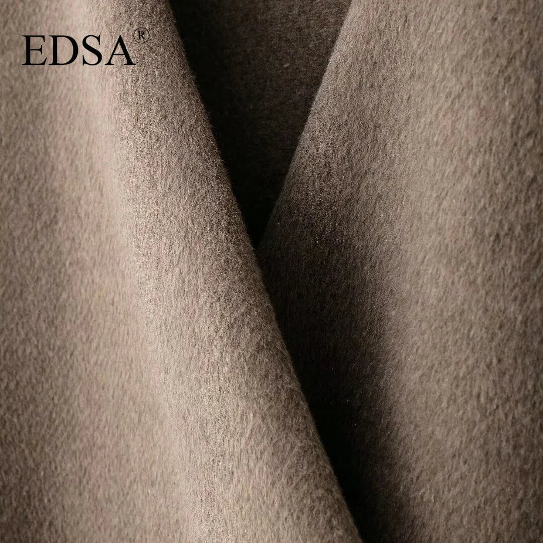 EDSA – Manteau léger pour femme, col V, manches longues, parfait pour sorties et trajets