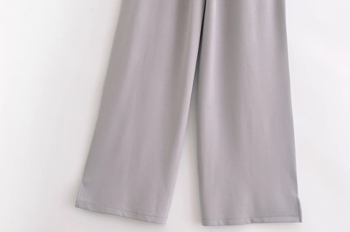 Ensemble 2 pièces femme hiver – Haut à manches longues et pantalon extensible chic en tissu double face