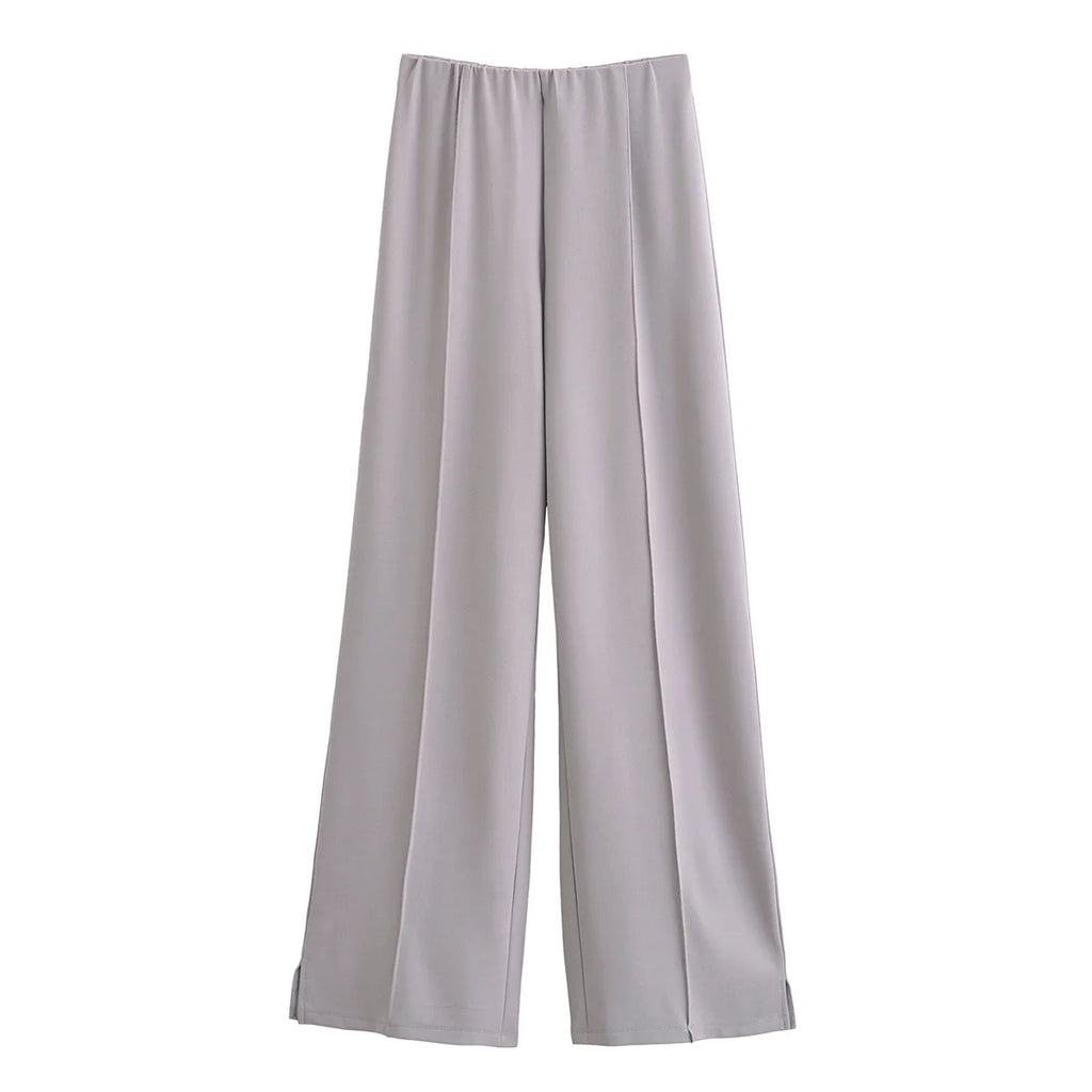 Ensemble 2 pièces femme hiver – Haut à manches longues et pantalon extensible chic en tissu double face