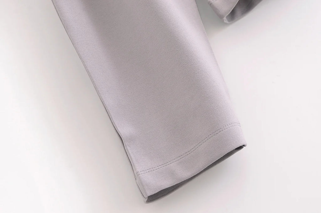 Ensemble 2 pièces femme hiver – Haut à manches longues et pantalon extensible chic en tissu double face