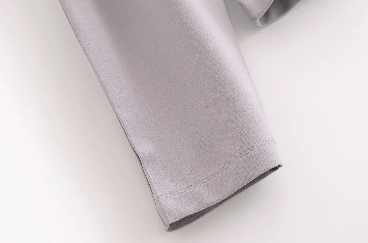 Ensemble 2 pièces femme hiver – Haut à manches longues et pantalon extensible chic en tissu double face