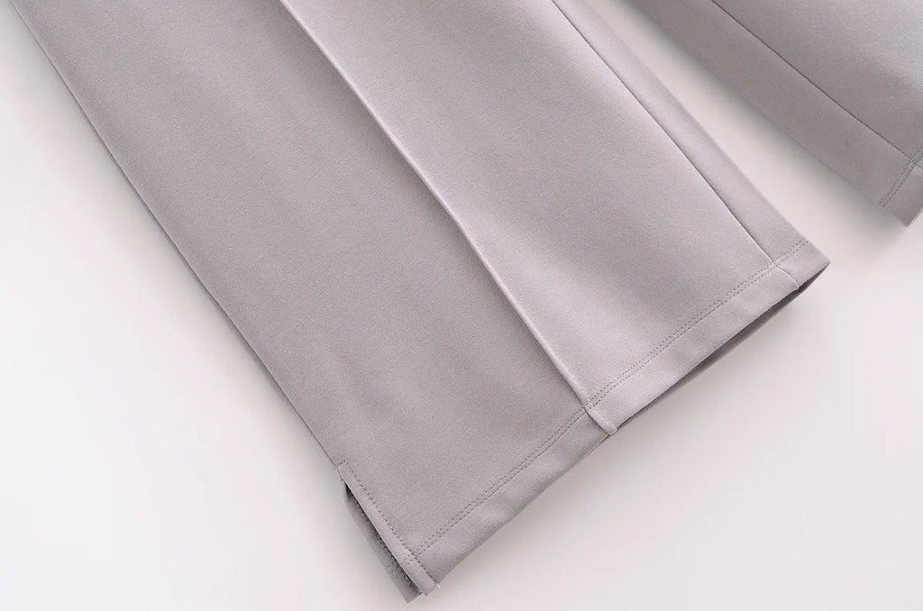 Ensemble 2 pièces femme hiver – Haut à manches longues et pantalon extensible chic en tissu double face