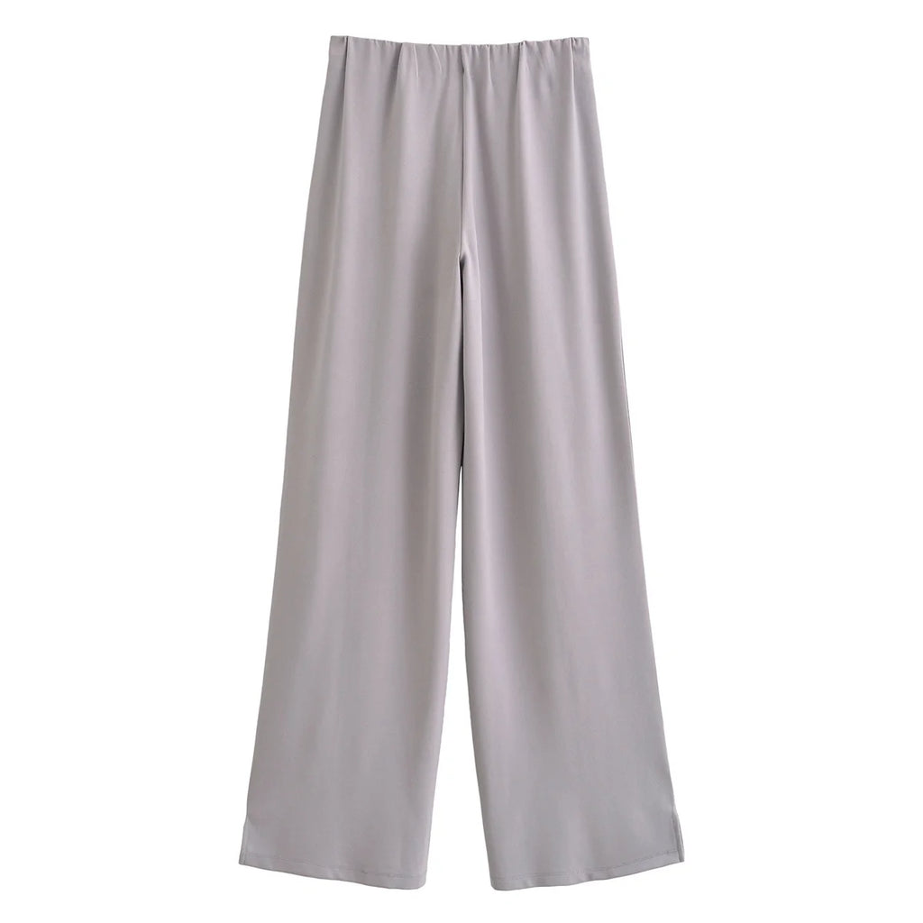 Ensemble 2 pièces femme hiver – Haut à manches longues et pantalon extensible chic en tissu double face