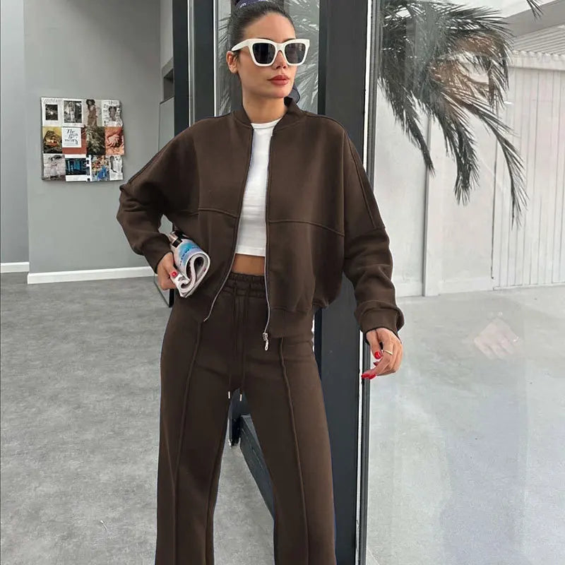 Ensemble Sport Femme – Sweat Oversize et Pantalon à Lacets, Tenue Confortable et Décontractée