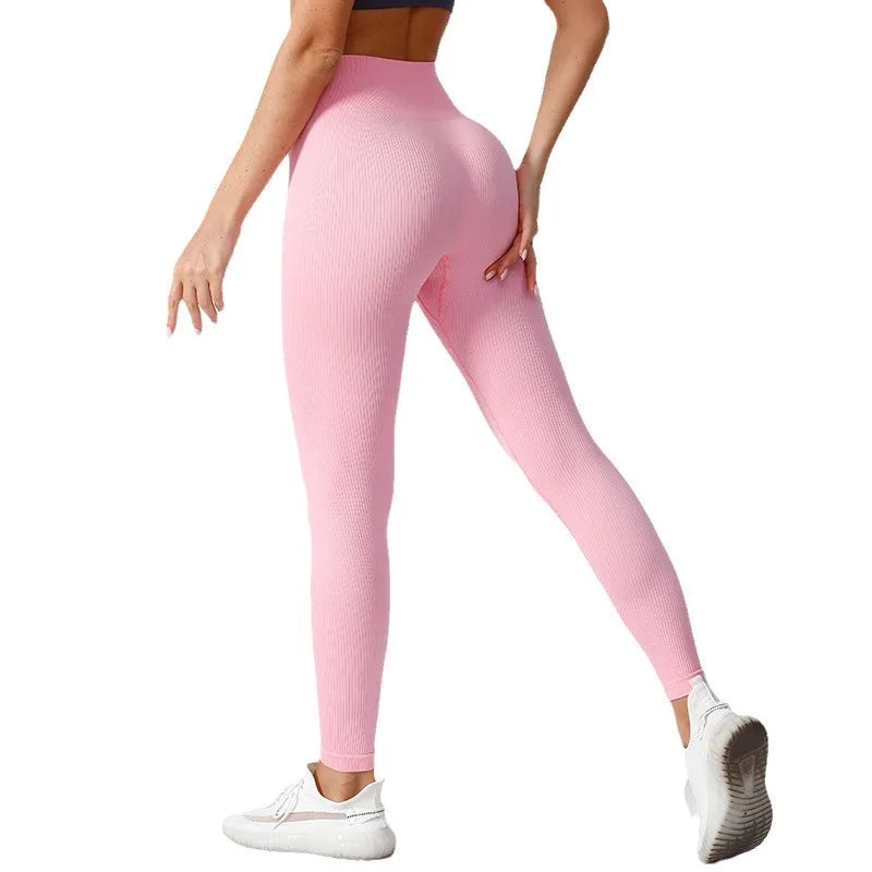 Leggings Femme Slim – Tricoté, Sans Couture, Taille Haute, Sport, Yoga, Course, Fitness