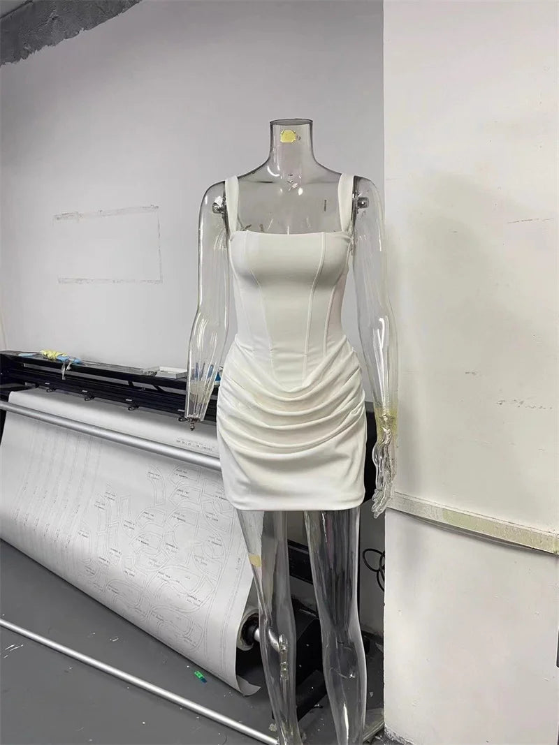 Robe Femme Élégante Mozision – Mini, Dos Nu, Taille Haute, Club/Soirée