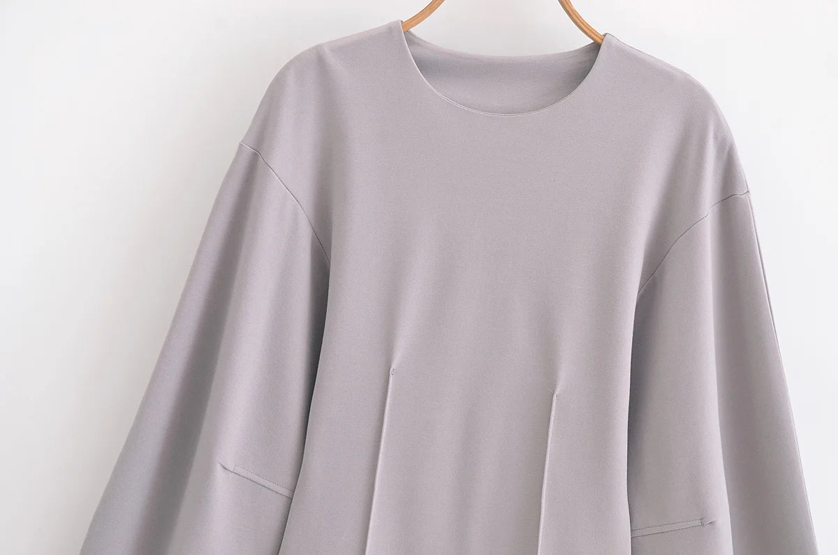 Ensemble 2 pièces femme hiver – Haut à manches longues et pantalon extensible chic en tissu double face