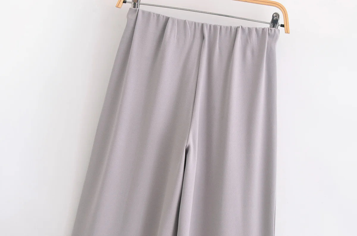 Ensemble 2 pièces femme hiver – Haut à manches longues et pantalon extensible chic en tissu double face