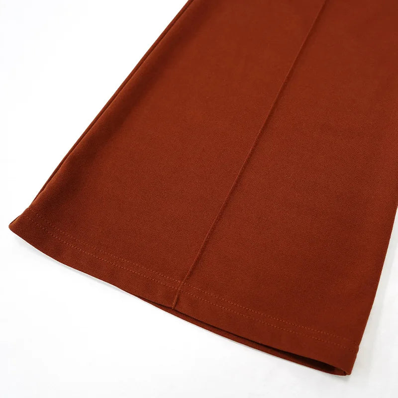 Pantalon long évasé pour femme – Couleur unie, coupe slim, bas cloche, style élégant