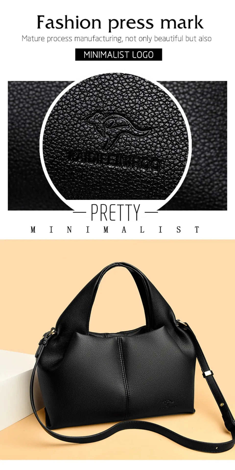 Sac à Main Femme Luxe – Cuir Souple, Petit Fourre-Tout Décontracté, Sac Bandoulière Hiver 2026