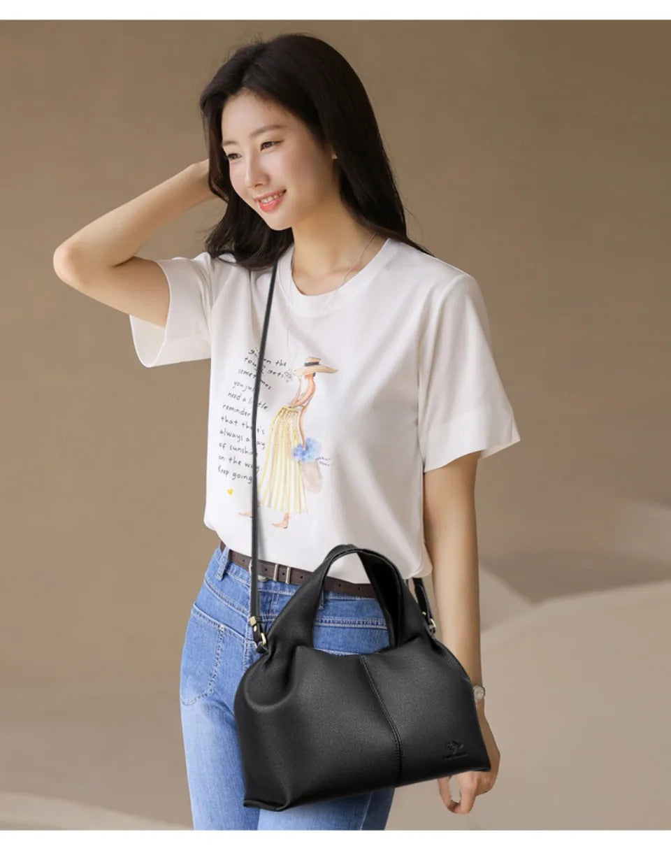 Sac à Main Femme Luxe – Cuir Souple, Petit Fourre-Tout Décontracté, Sac Bandoulière Hiver 2026