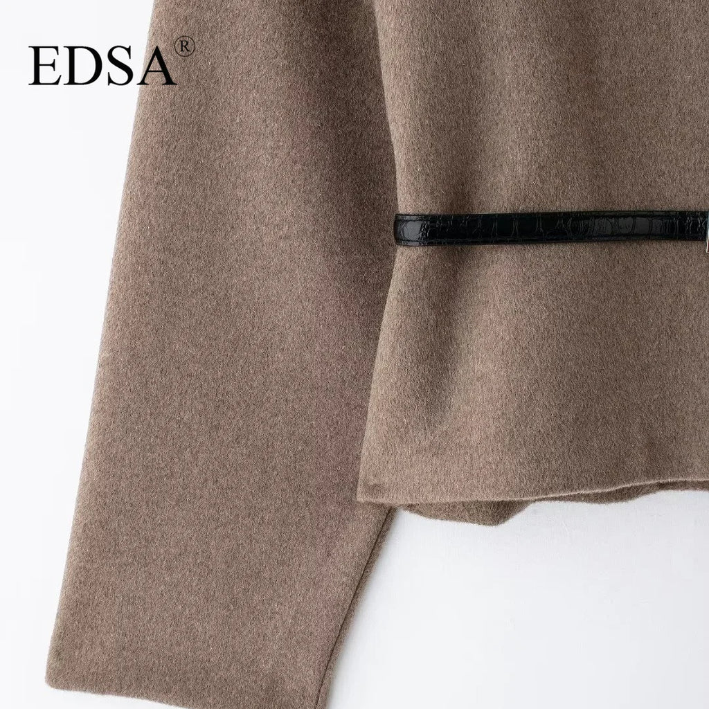 EDSA – Manteau léger pour femme, col V, manches longues, parfait pour sorties et trajets