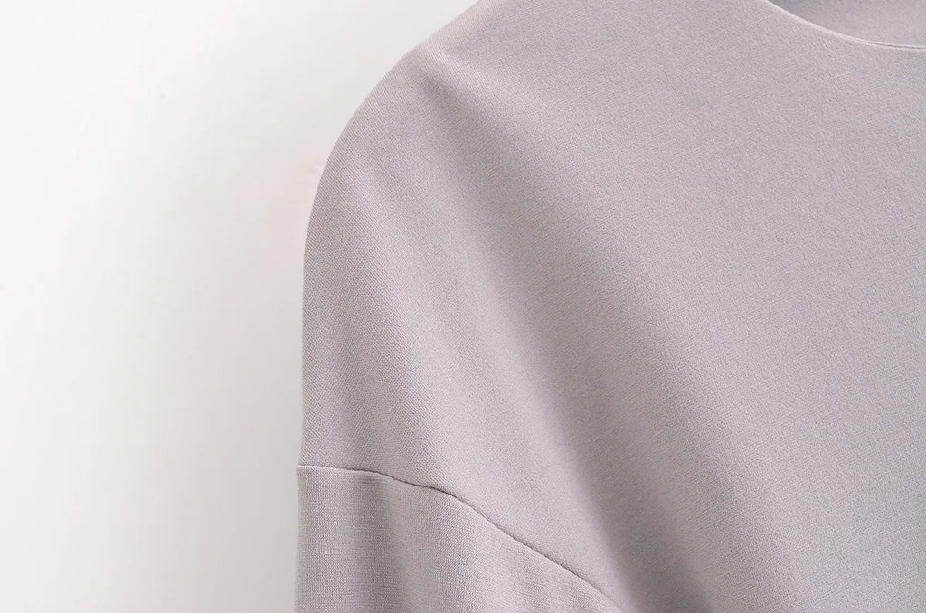 Ensemble 2 pièces femme hiver – Haut à manches longues et pantalon extensible chic en tissu double face