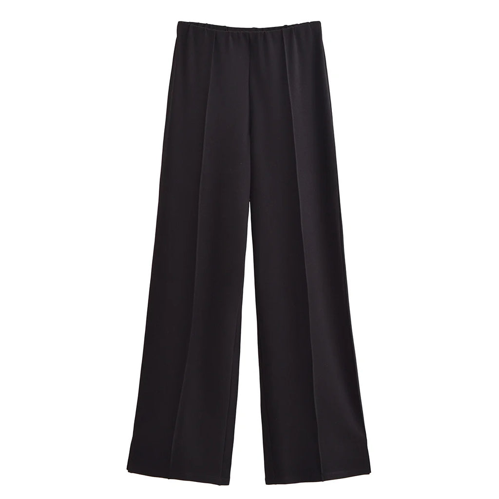 Ensemble 2 pièces femme hiver – Haut à manches longues et pantalon extensible chic en tissu double face