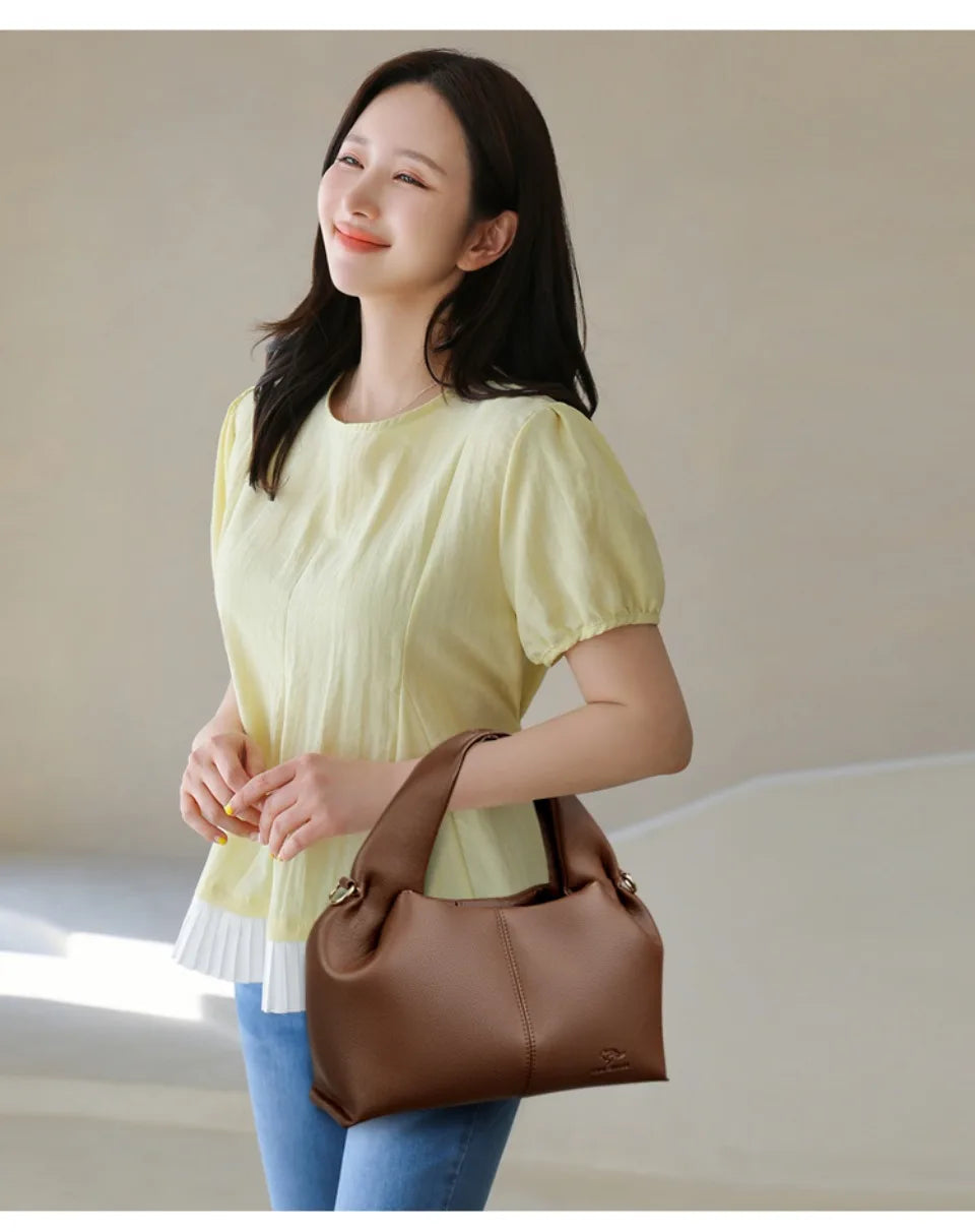 Sac à Main Femme Luxe – Cuir Souple, Petit Fourre-Tout Décontracté, Sac Bandoulière Hiver 2026