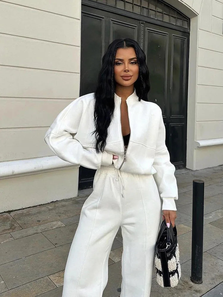 Ensemble Sport Femme – Sweat Oversize et Pantalon à Lacets, Tenue Confortable et Décontractée