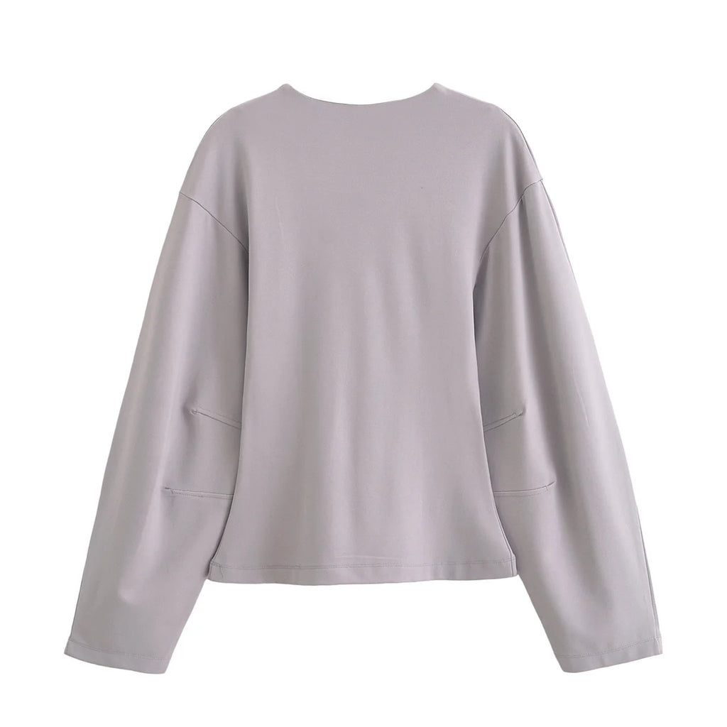 Ensemble 2 pièces femme hiver – Haut à manches longues et pantalon extensible chic en tissu double face