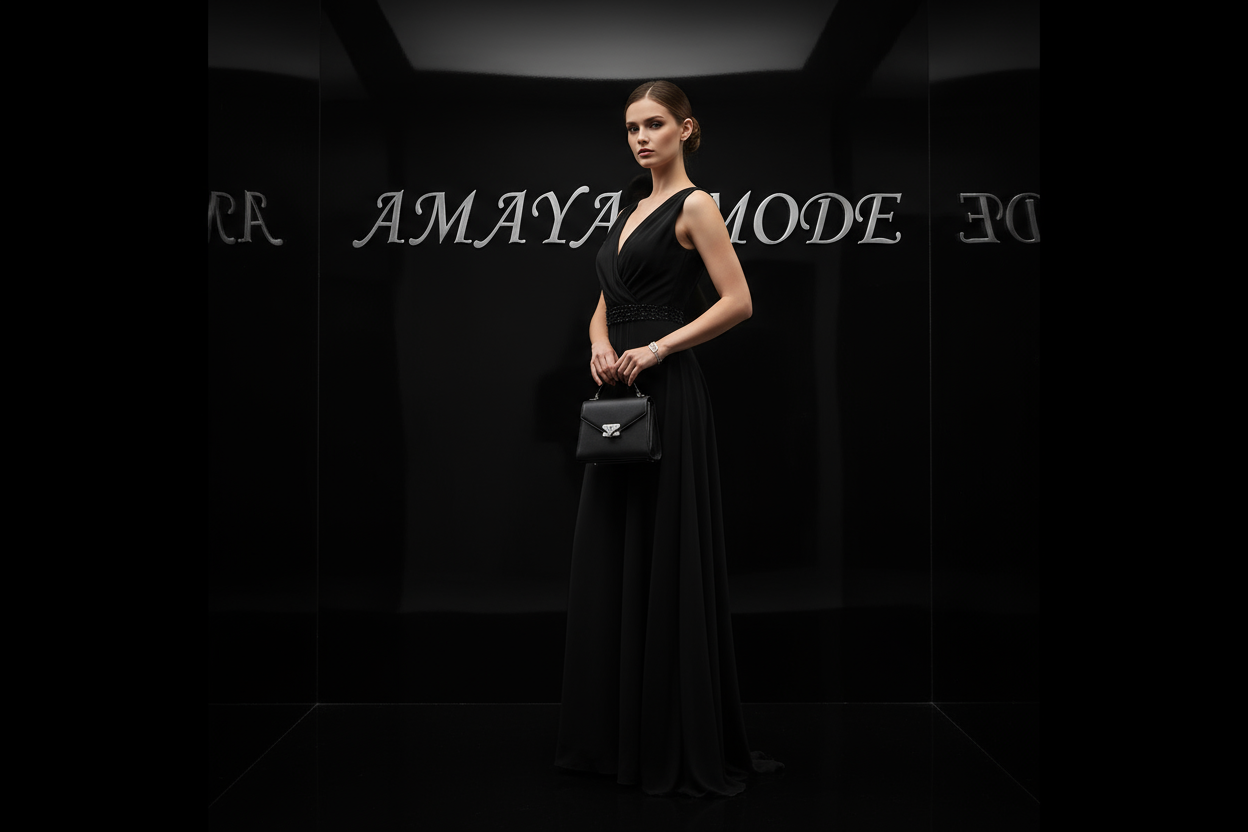 fait-moi-une-photo-de-couverture-noir-fond-noir-brillant-avec-une-fille-classe-bien-habiller-avec-un-petit-saca-a-main-en-noir-avec-en-fond-ecrit-amaya-mode-en-mode-classe-pour-mon-fond decran de ma boutique